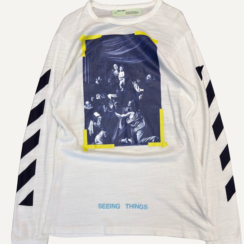 Off-White Virgil Abloh Caravaggio Painting Arrows Long Sleeve Tee White Size M